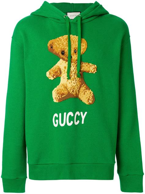 bear with hoodie gucci|Gucci dragonfly hoodie.